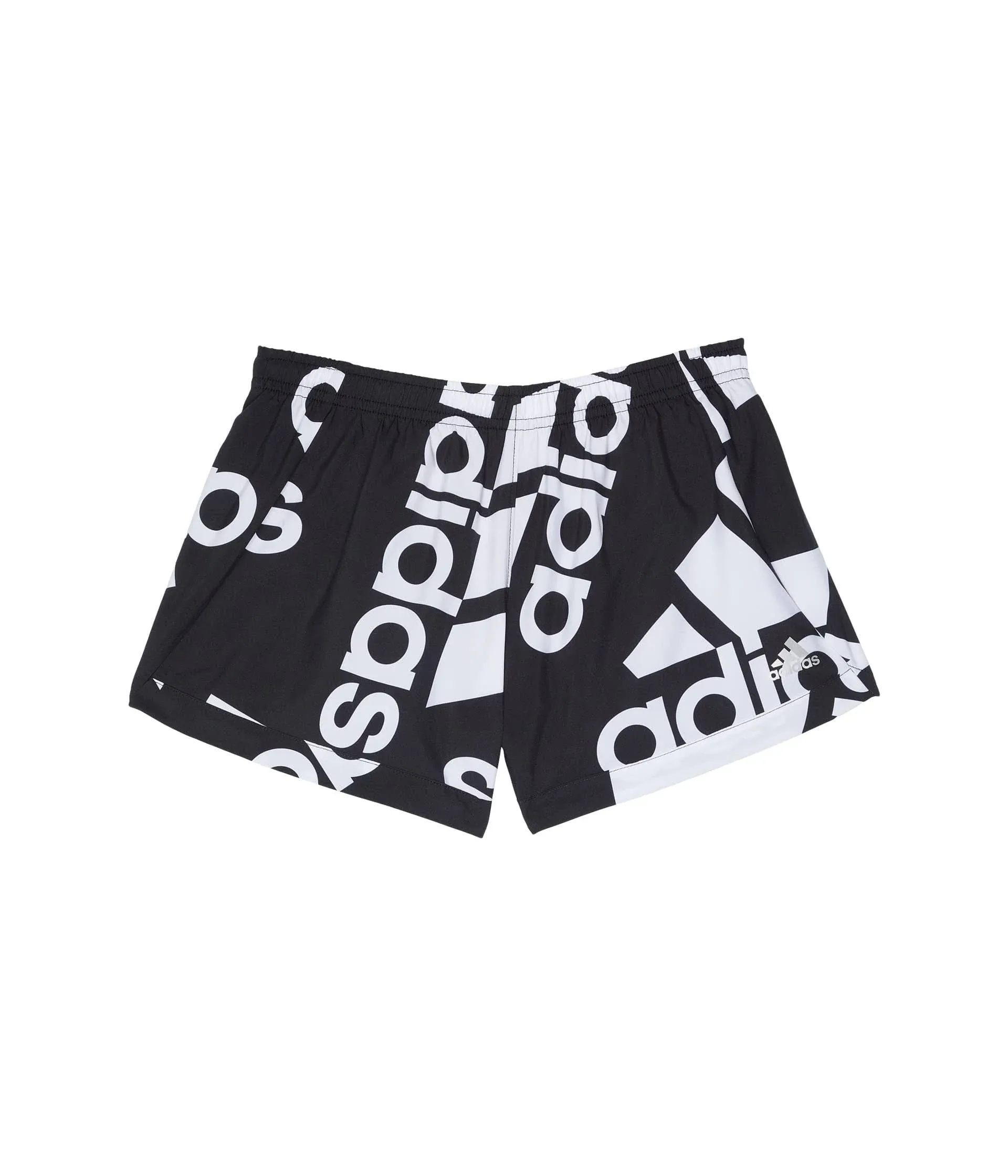 adidas Girls&#039; Big Elastic Waistband Allover Print Woven Short, Black, Medium