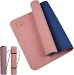 Gruper Yoga Mat Non Slip, Eco Friendly 0.24*24*72 Inches, 1.Pink / Navy Blue 