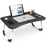 Laptop Desk Foldable Lap Bed Couch Portable Stand Tray School Dorm Cup Holder