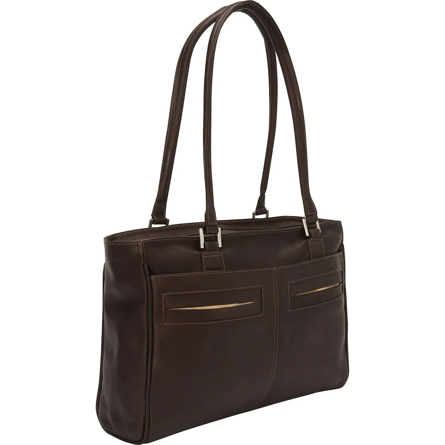 Piel Leather Ladies Laptop Tote with Pockets - Luggage Base