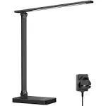 Lepro LED Desk Lamp with USB Charging Port Dimmable Home Office Touch Black