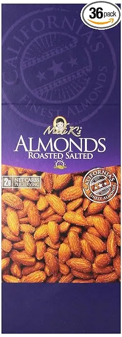 Madi K's Roasted and Salted Almonds, 2-Ounce Bags (Pack of 36)