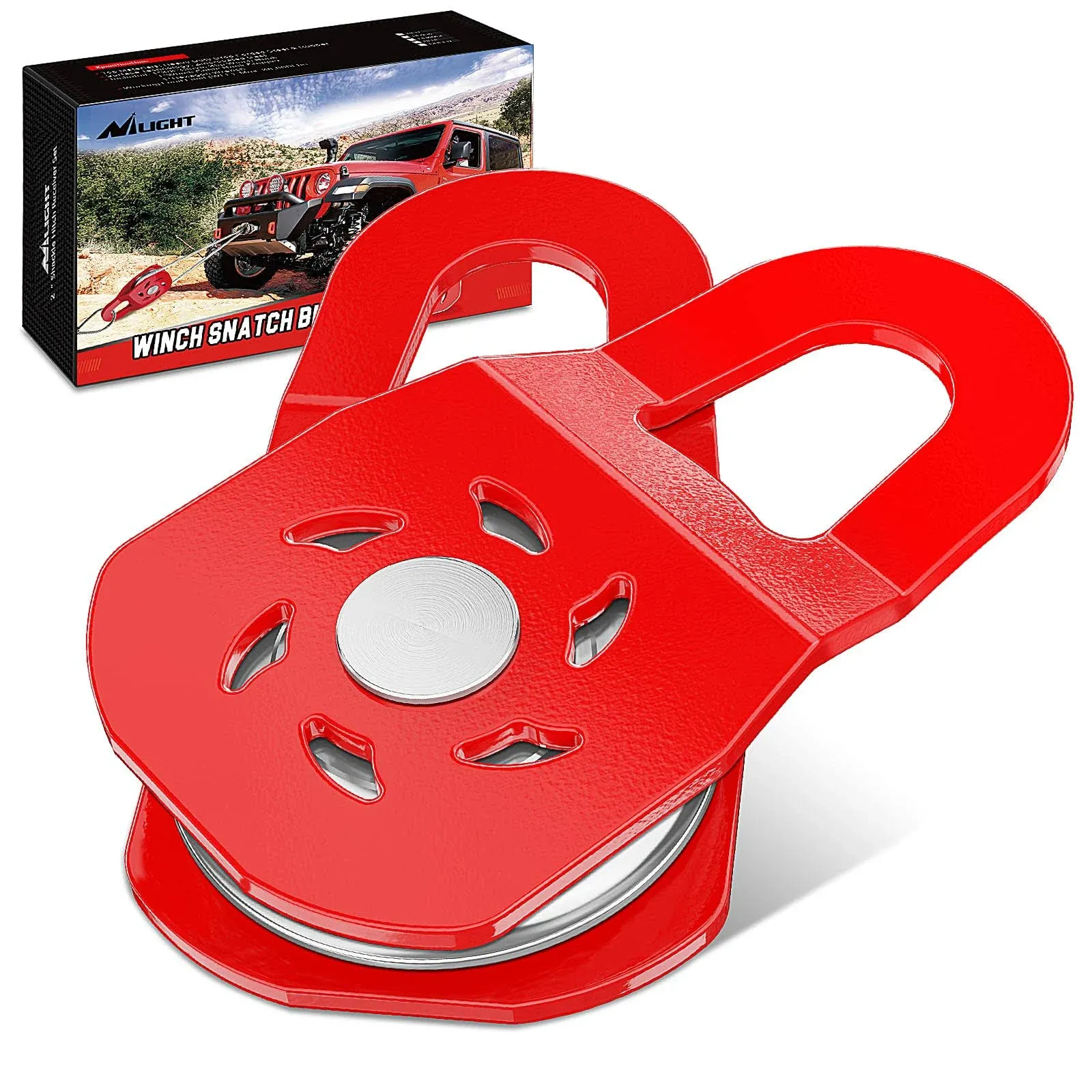 10-Ton Winch Snatch Block; Red