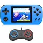 Handheld Game Console for Kids Adults Built-in 270 Retro Video Games, Portable Gaming System with Rechargeable Battery Gamepad, Mini Arcade Toys Supports 2 Players Birthday Xmas Gifts, Blue