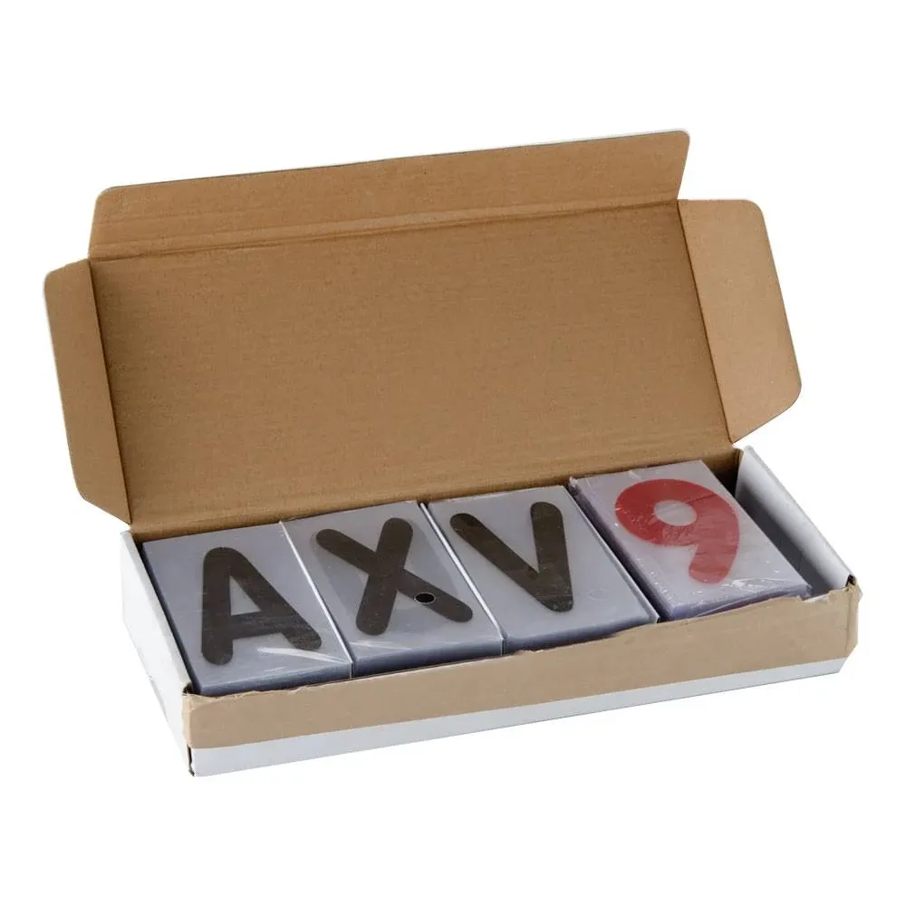 Aarco ROCLTR-1 The Rocker 3 1/2" Character Set with Black Letters and Red Numbers - 354 Characters