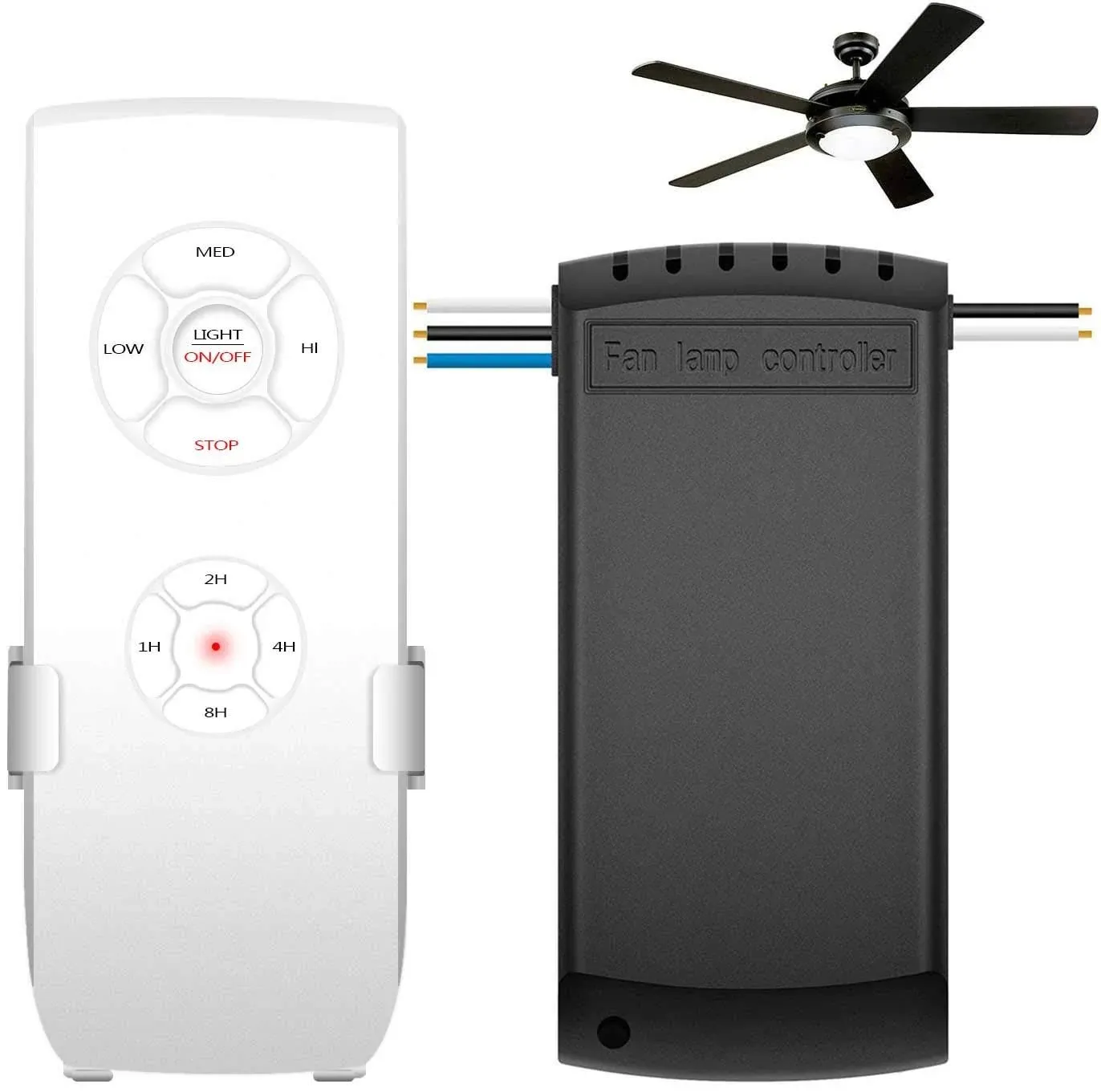 Universal Ceiling Fan Remote Control Kit 3-in-1 Ceiling Fan Light Timing & Speed Wireless Remote Control and Receiver Kits for Ceiling Fan Lamp