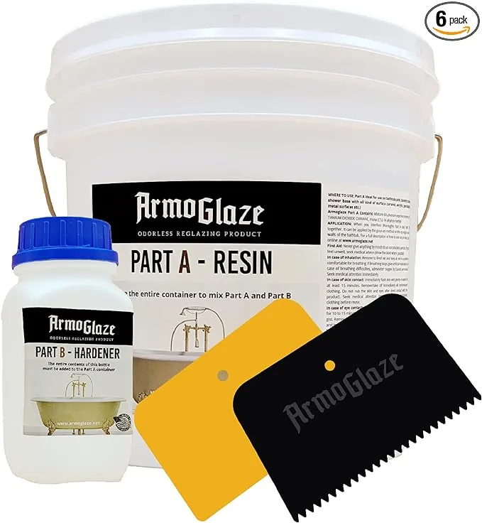 Bathtub Refinishing Kit – Made in the USA, Odorless Epoxy Coating for DIY Reglazing of Porcelain, Fiberglass, and Cast Iron – Durable, Self-Leveling Finish – 2.7 kg