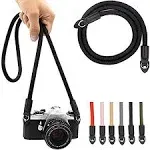 Camera Strap Vintage 100cm Nylon Climbing Rope Camera Neck Shoulder Strap for Micro Single and DSLR Camera.(Black)