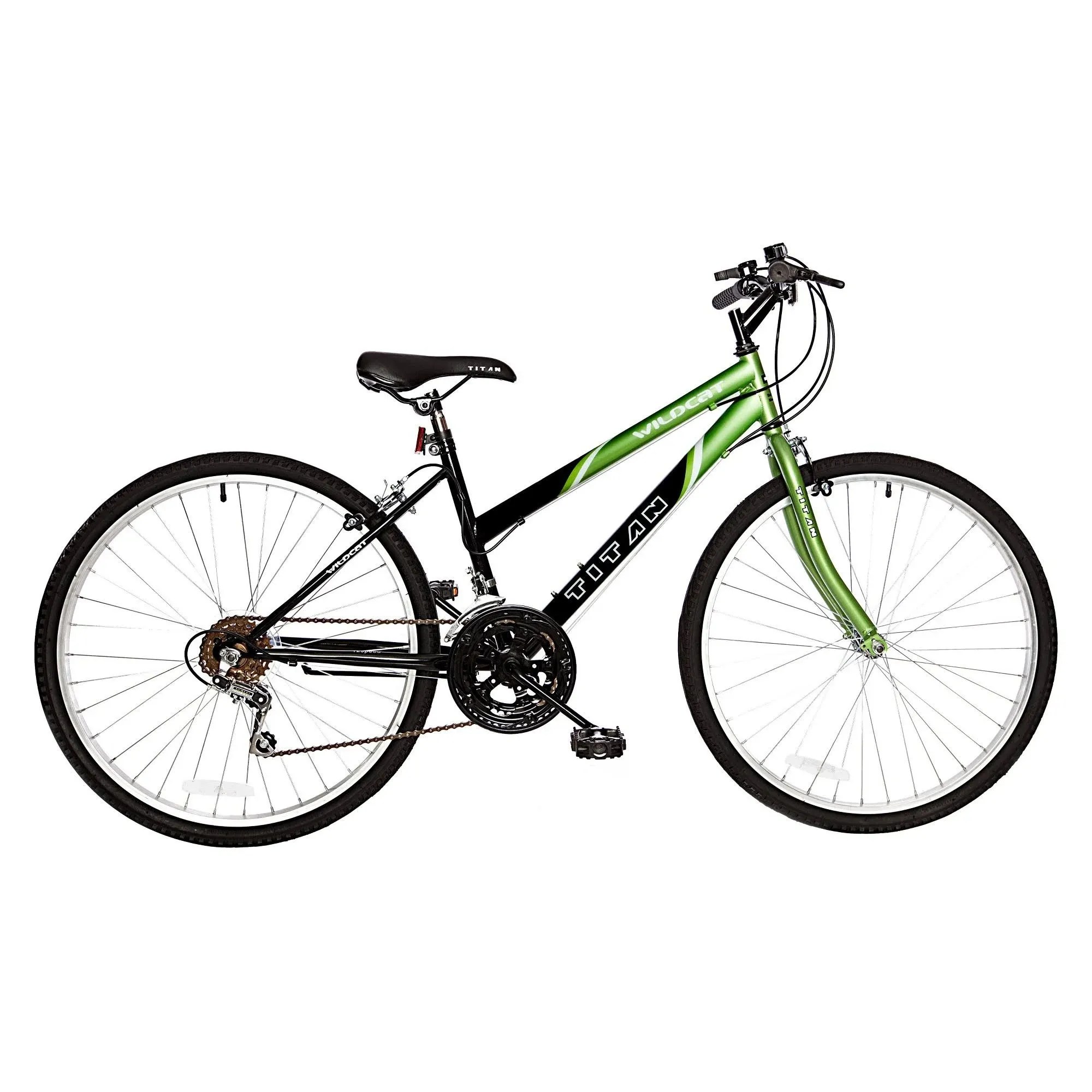 Titan Wildcat Women&#039;s 18-Speed Mountain Bike, Lime Green &amp; Green