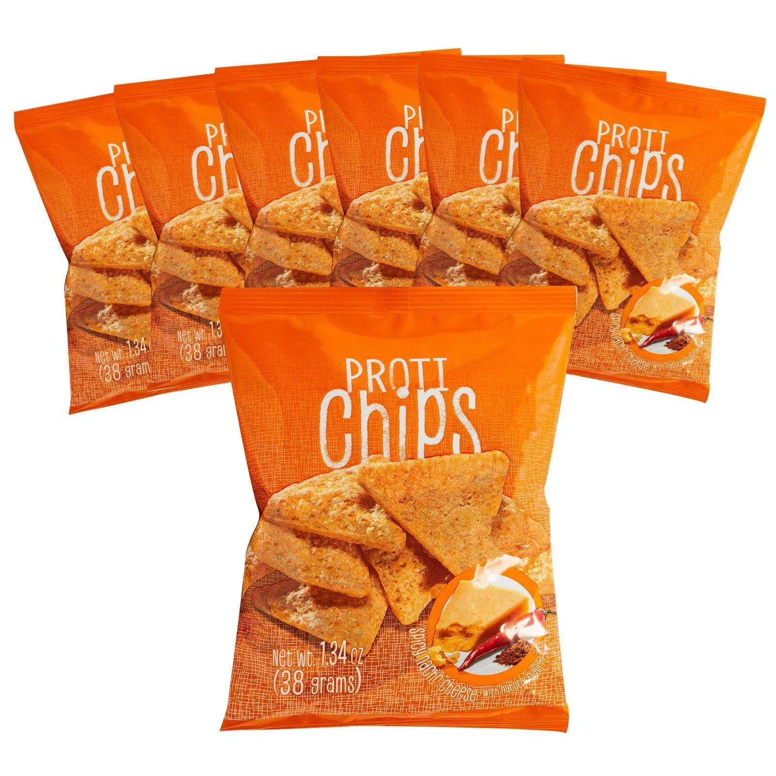 Proti-Thin - Spicy Nacho Cheese Proti Chips - High Protein - Low Calorie - Low F