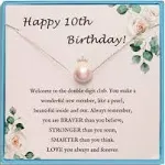 Sereney Birthday Gifts for Women, Sterling Silver Pearl Necklace as 7 9 10 13 16 18 21 30 40 50 60 Year Old Birthday Gifts, Single Pearl Necklace as Galentines Day Gifts for Friends