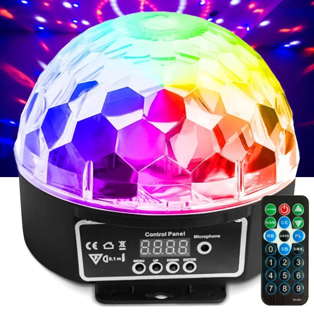 LED Disco Ball - DMX & Sound Controlled RGB DJ Party Light