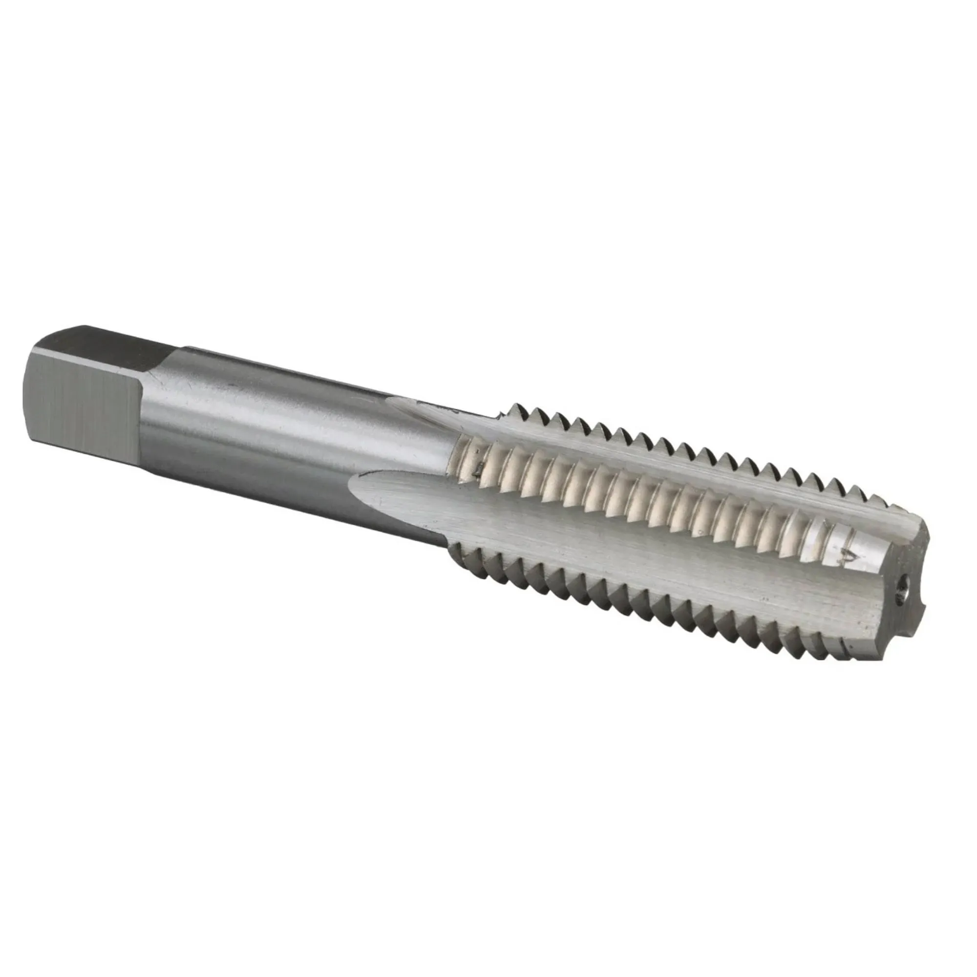 Drill America DWTST1/2-28P Qualtech High-Speed Steel Right Hand Threading Tap, Uncoated (Bright) Finish, Round with Square End Shank, Plug Chamfer, 1/2"-28" Size