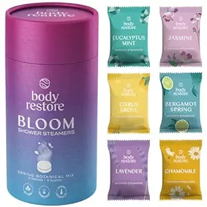 Shower Steamers Aromatherapy - Relaxation Birthday Gifts for Women and Men, Stress Relief and Luxury Self Care Gifts for Mom, Shower Bath Bombs - BodyRestore 6 Packs Clarity Tube