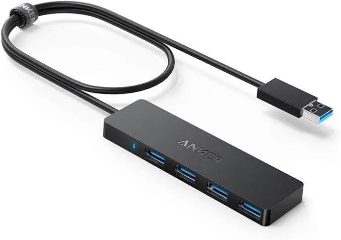 Anker 4-Port USB 3.0 Hub with 5Gbps Data Transfer, Ultra-Slim Data USB C Hub [Charging Not Supported], for MacBook, iMac, Surface, Mobile HDD, and More(USB-C, 2 ft)