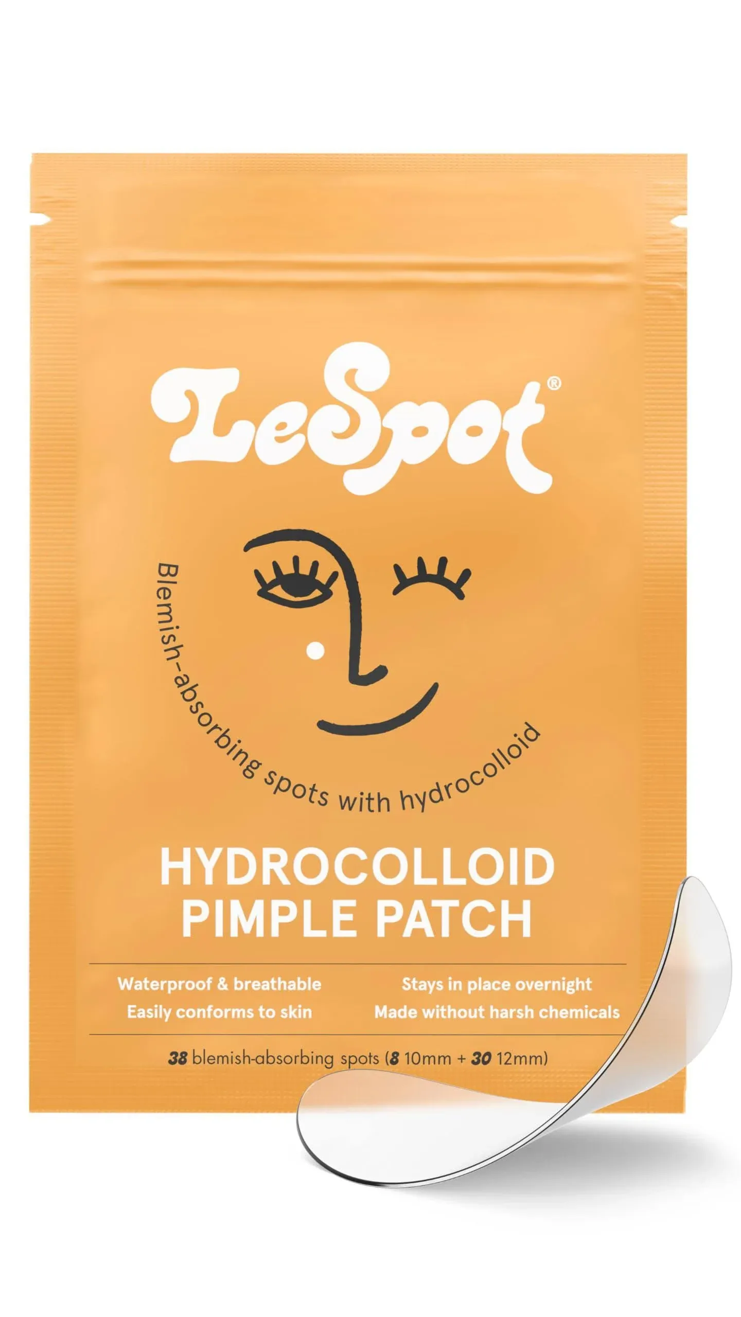 LeSpot Acne Zit Patches for Face - Pimple Patches for Face, Hydrocolloid Acne Patches for Face, Zit Stickers, Korean Pimple Patches Invisible for Whit