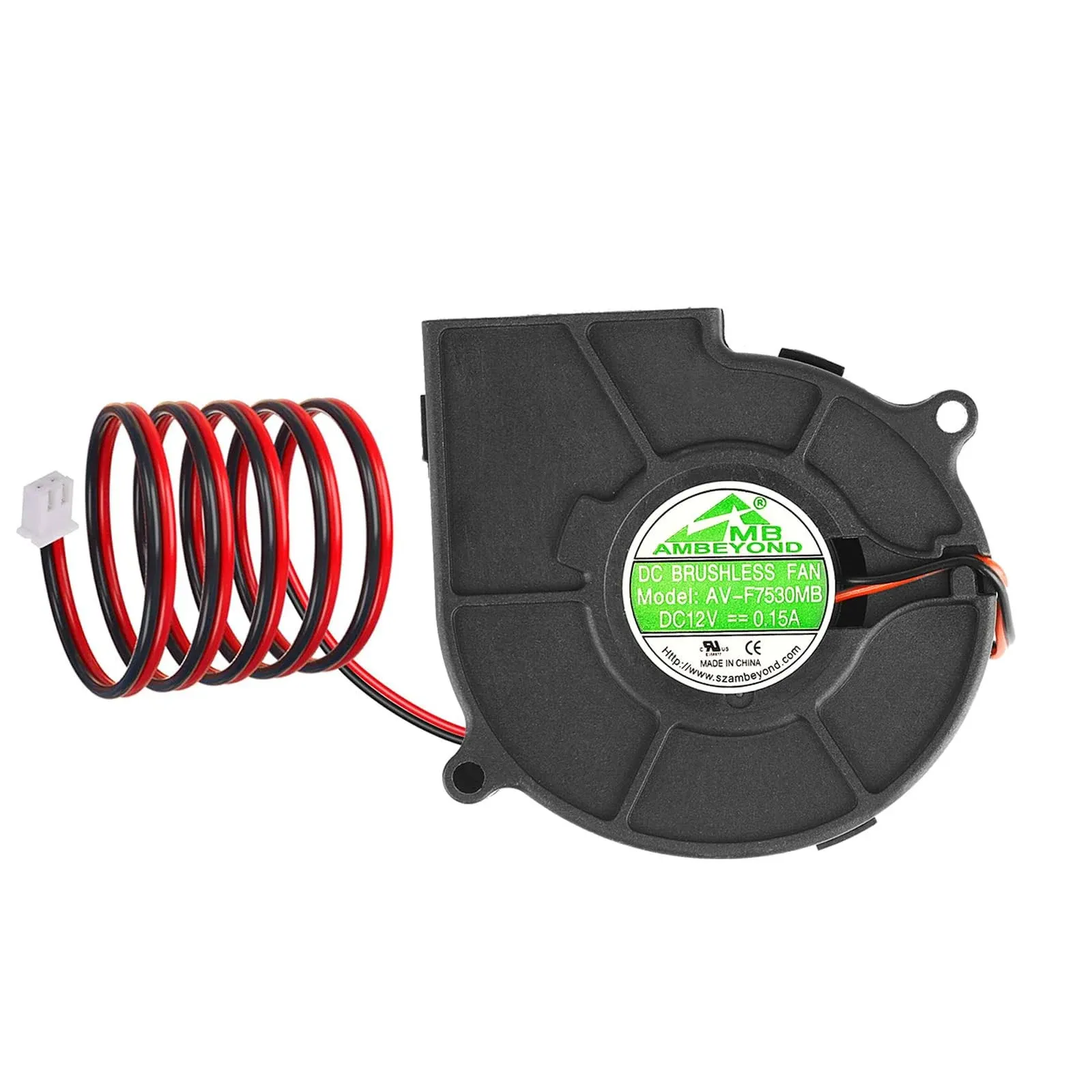 75mm x 30mm 7530 DC 12V Cooling Blower Fan, Dual Ball Bearing Brushless