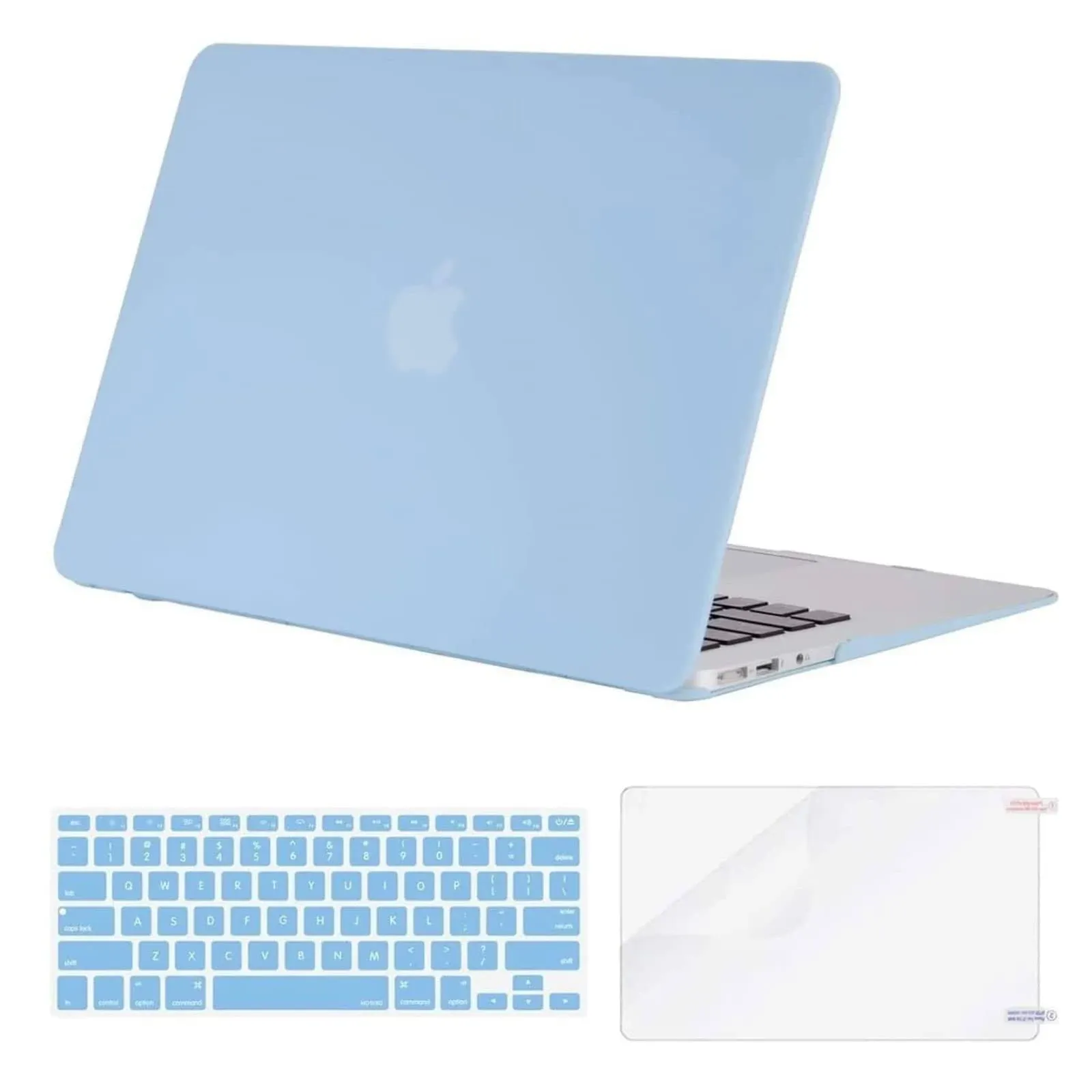 Mosiso Plastic Hard Shell Case & Keyboard Cover & Screen Protector Only Compatible with MacBook Air 13 inch (Models: A1369 & A1466, Older Version 2010