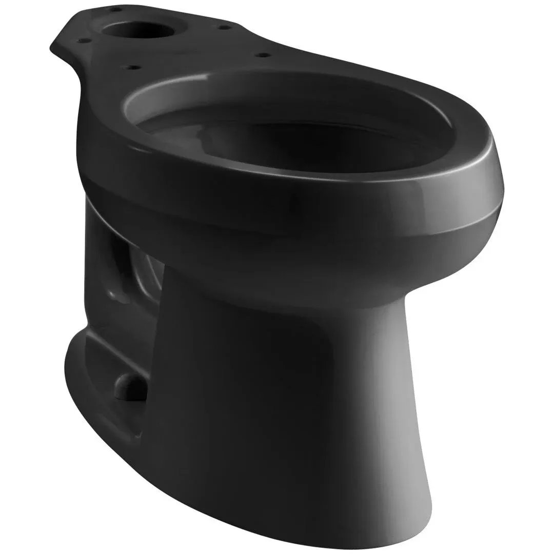 KOHLER K-4198-7 Wellworth Elongated Toilet Bowl In Black Black