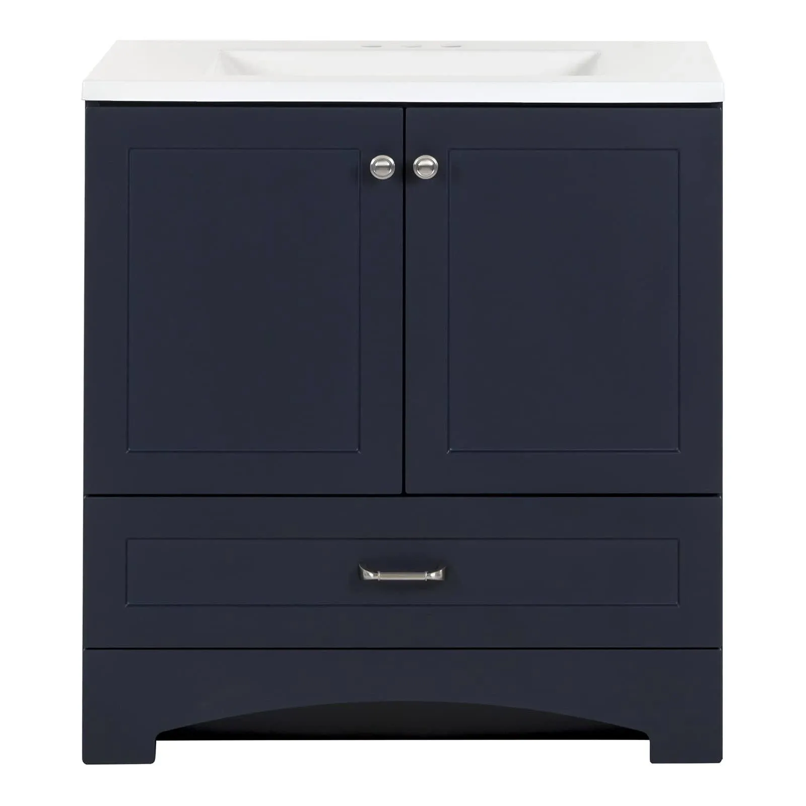 Emlyn Bathroom Vanity, Deep Blue, By Spring Mill Cabinets.