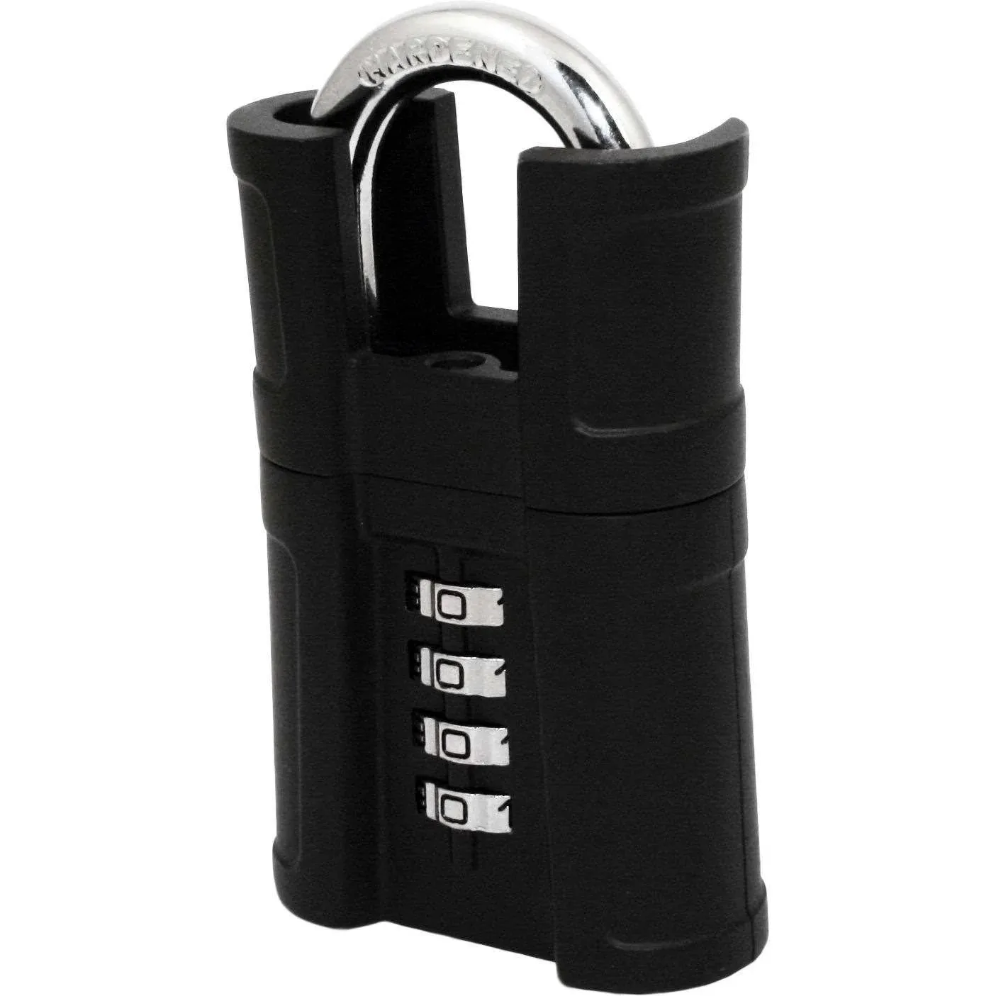 FJM Security SX-875 4-Dial Shrouded Combination Padlock With Black Finish