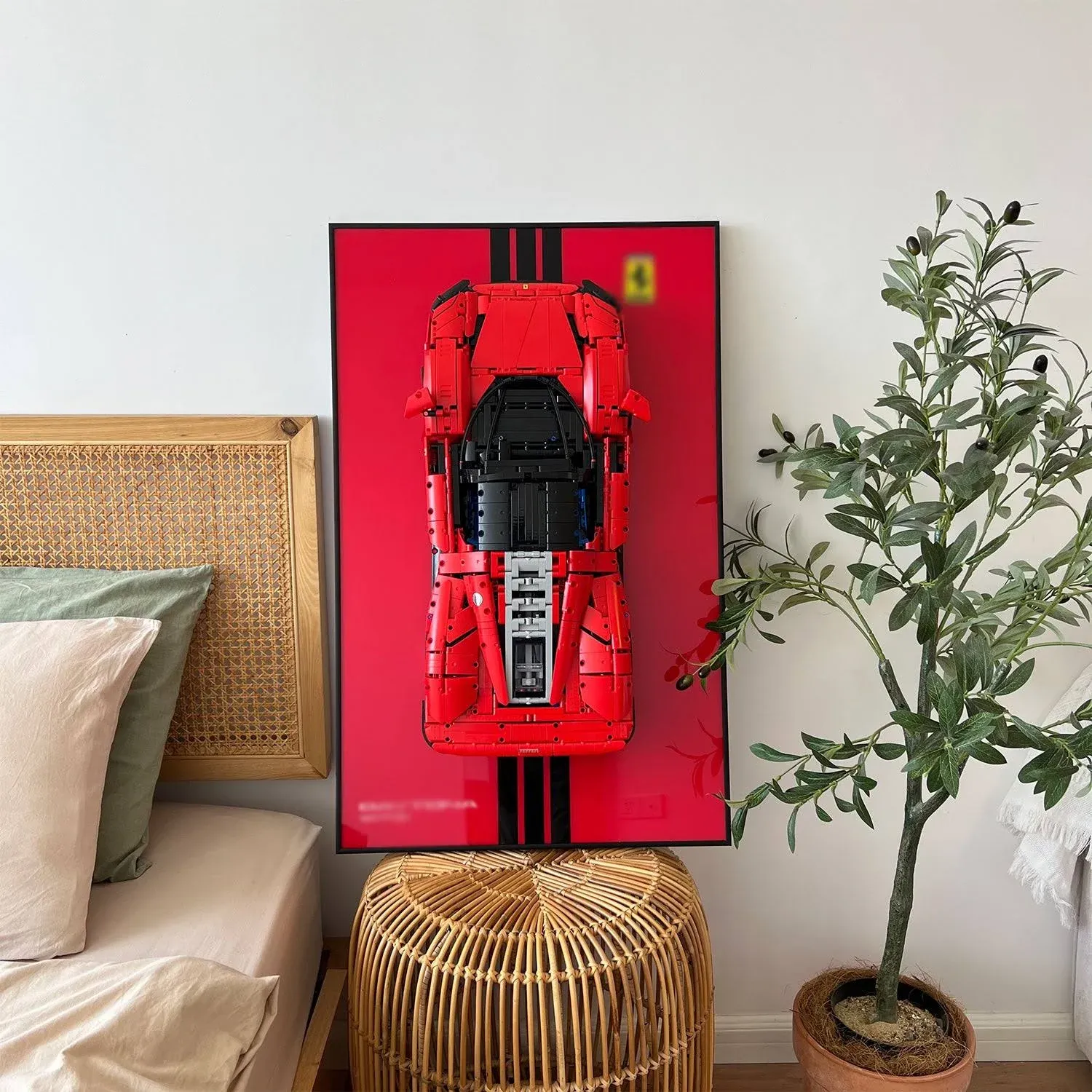 iLuane Display Wallboard for Lego Technic Ferrari Daytona SP3 42143, Adult Collectibles Lego Car Wall Mount for Building Set, Great for Lego Lovers (No car Included)