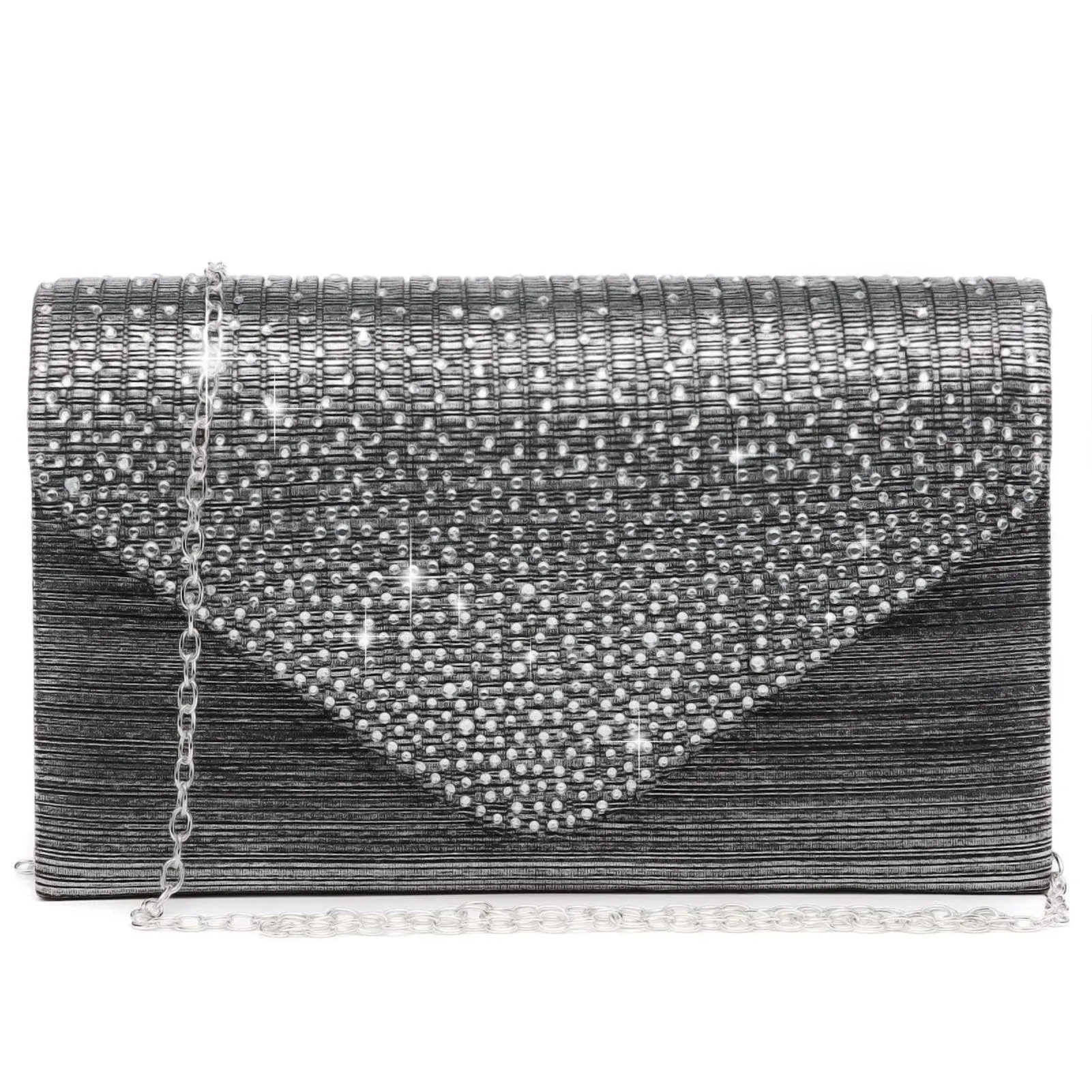 Ladies Frosted Satin Evening Clutch Purse Bag Crossbody Handbags Party Prom