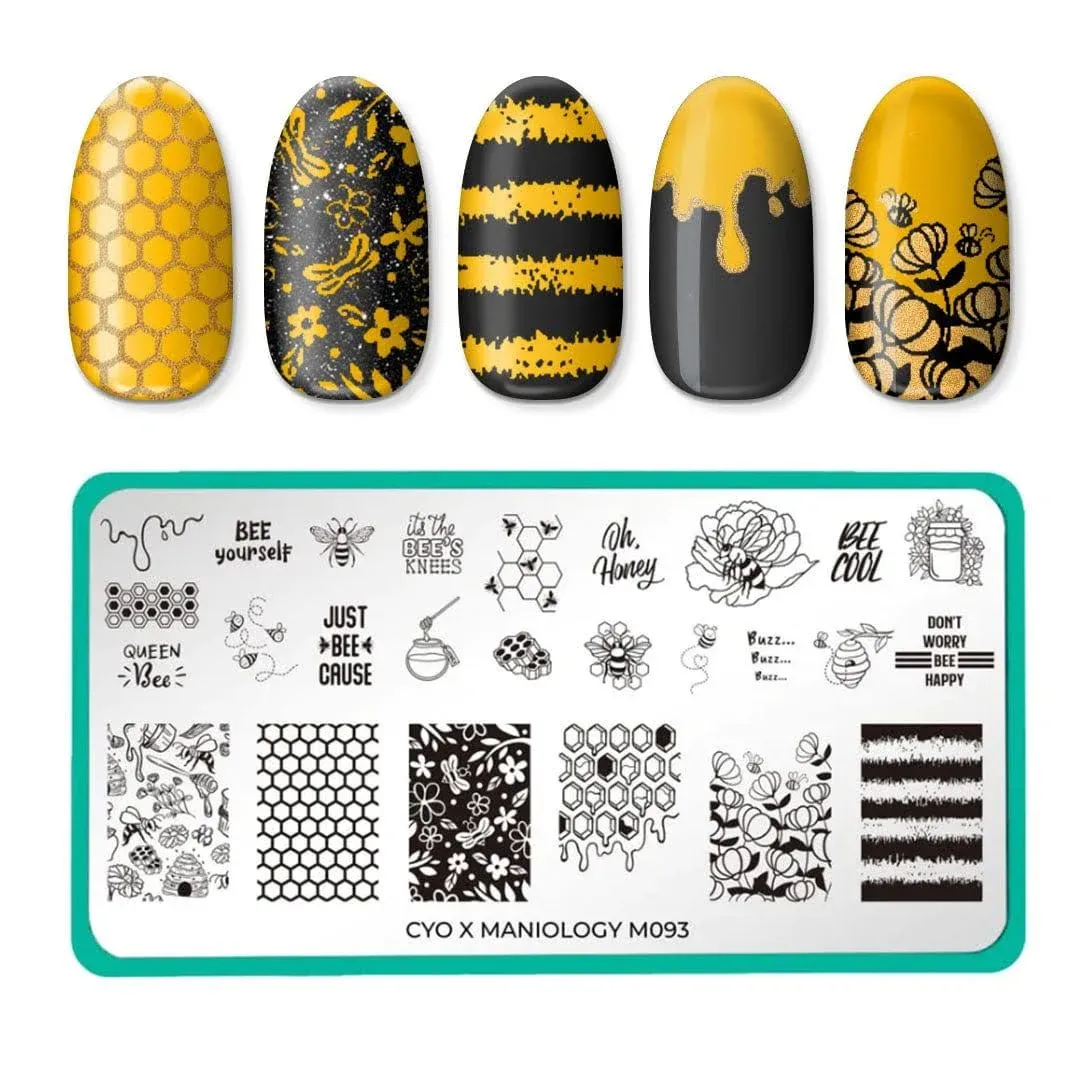 Maniology CYO Design Contest Bees Nail Stamping Plate