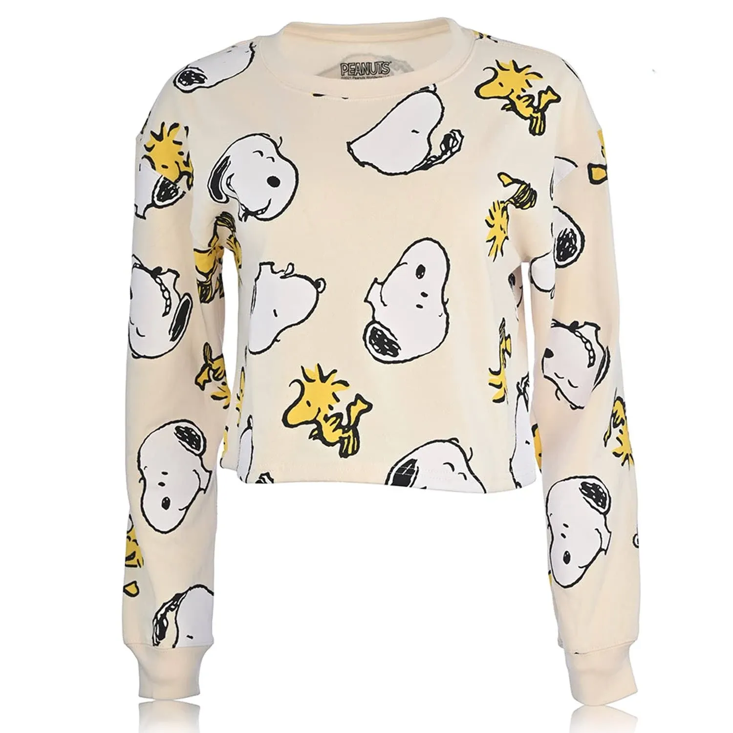 Peanuts Ladies Snoopy Fashion Hoodie - Ladies Classic Snoopy Fleece Sweatshirt Crochet Patch Sweatshirt