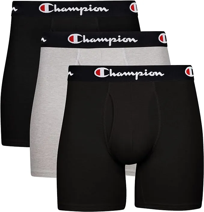 Champion Men's Every Day Comfort Stretch Cotton Boxer Briefs (3 Pack)