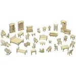 NWFashion 1:20 Scale Wooden Piecese Furnitures for Dollhouse