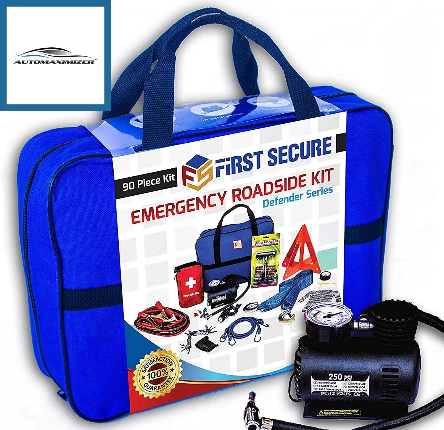 90Piece Car Emergency RoadsideFirst Aid Kit Inside LongLasting Quality Essential