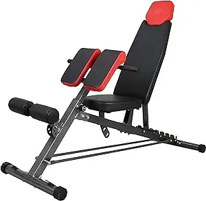 Finer Form Multi-functional Fid Weight Bench for Full All-in-One Body Workout Hyper Back Extension, Roman Chair, Adjustable AB Sit Up Bench, Incline