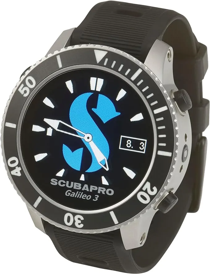 SCUBAPRO G3 Wrist Scuba Dive Computer with Bluetooth® and Watch-Style Color Display, Includes Case, Silicone Arm Strap, USB Cable, Charging Dongle and Lanyard