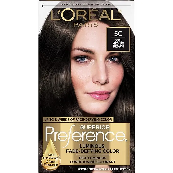 L'Oreal Paris Superior Preference Fade-Defying + Shine Permanent Hair Color, 4R Dark Auburn, Pack of 1, Hair Dye