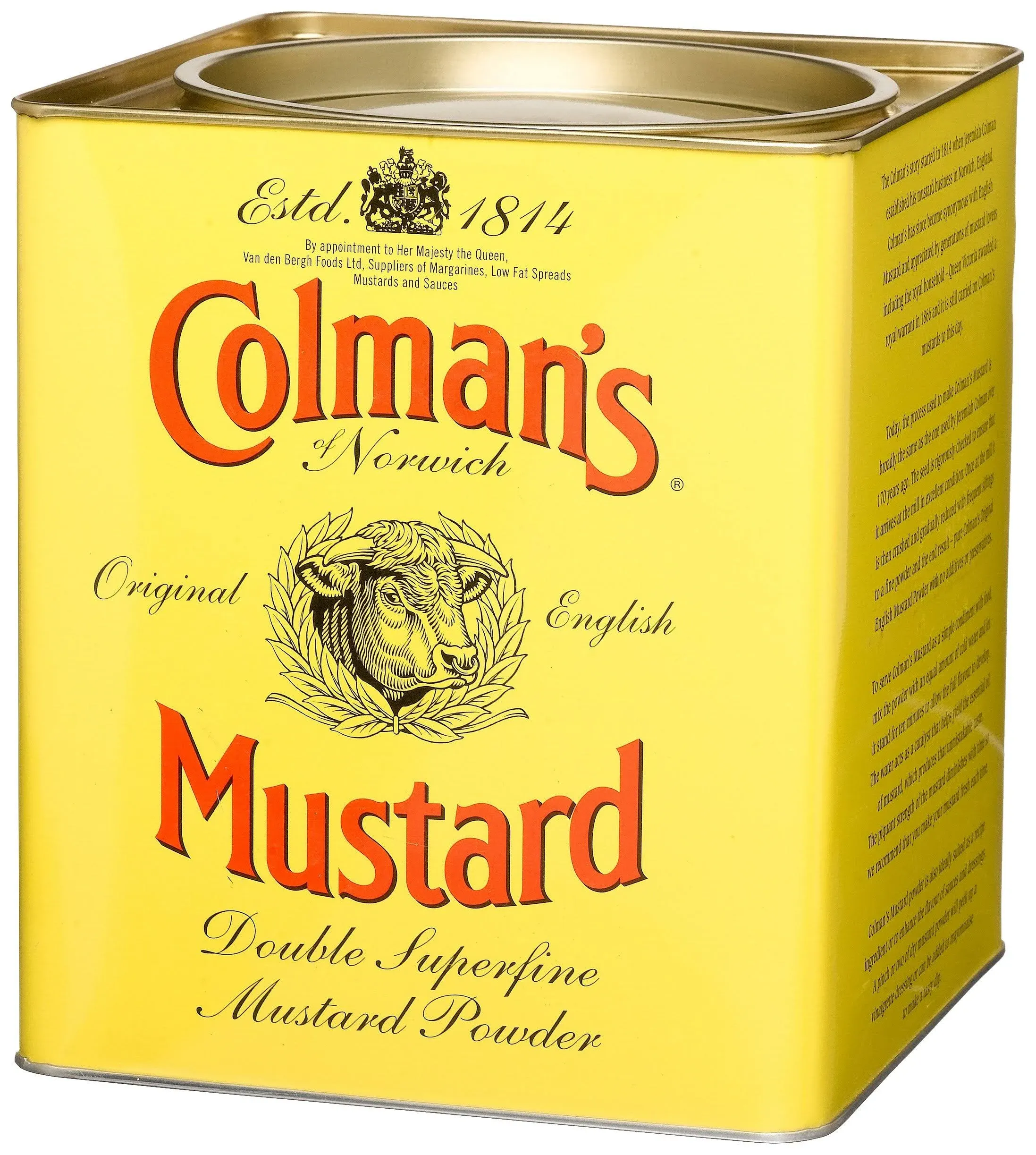 Colman's Double Superfine Mustard Powder, 4 Pound 6 Ounce Tin