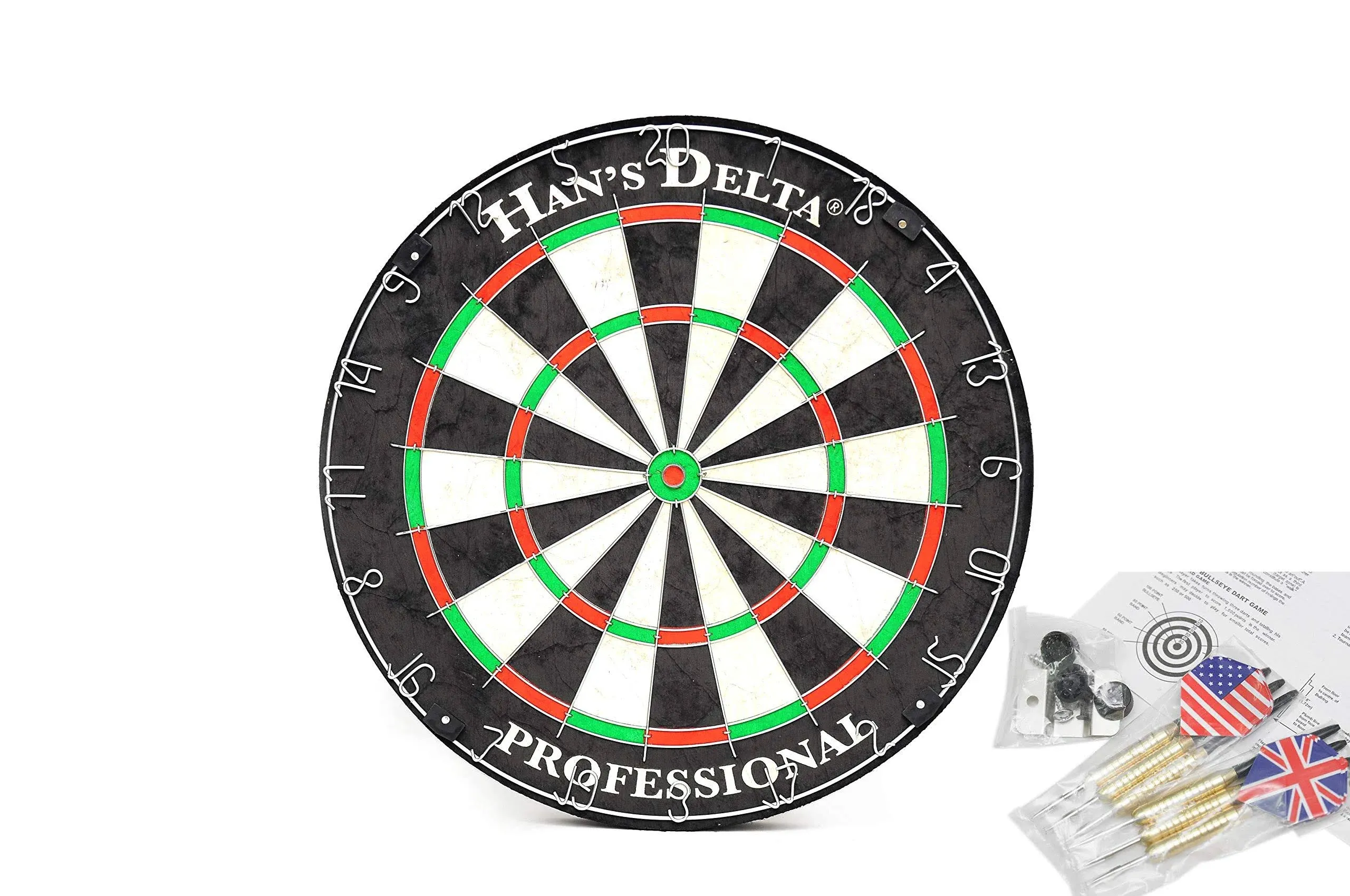 HAN&#039;S DELTA Professional Regulation Steel Tip Bristle Dartboard, Include 6 Darts