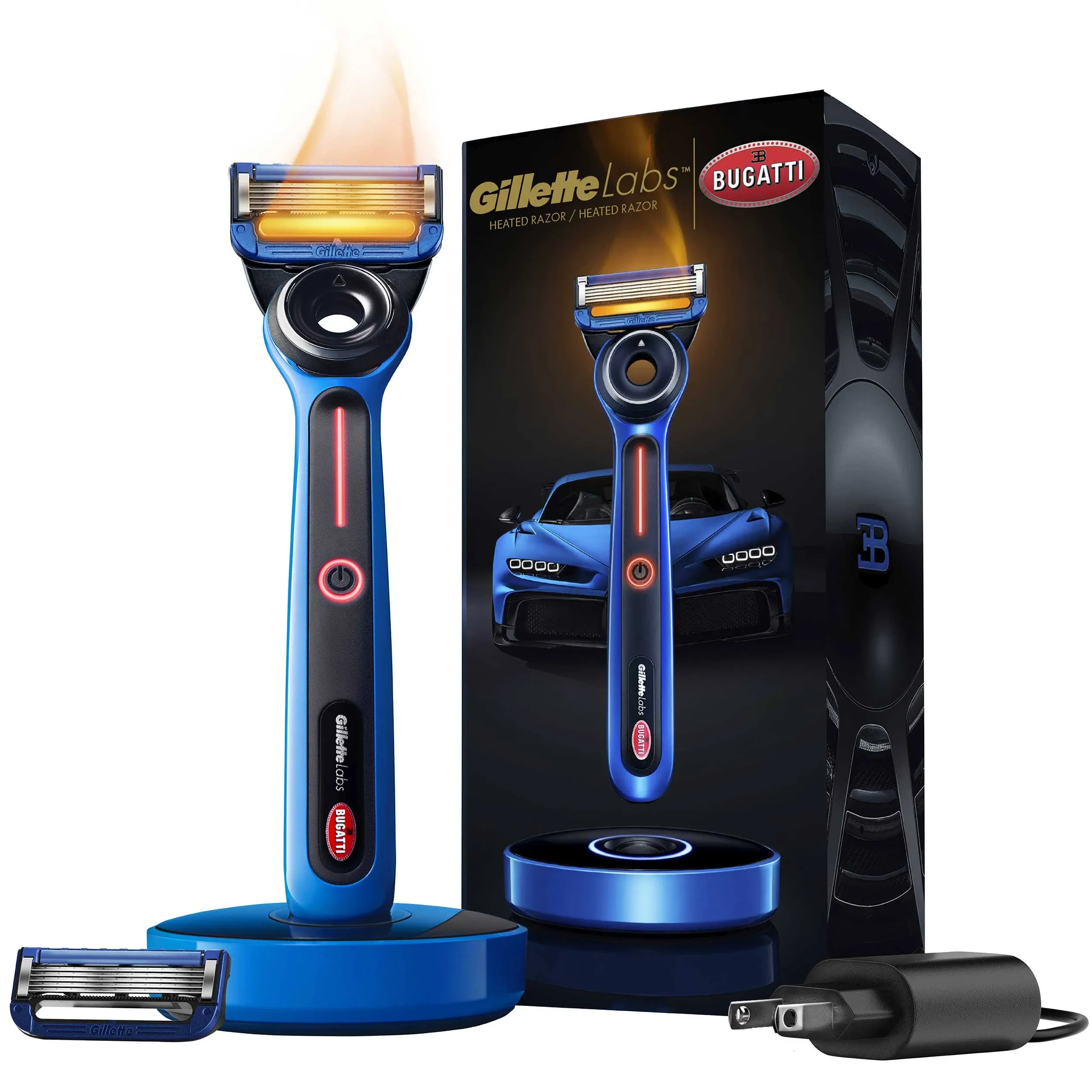 Gillettelabs Heated Razor for Men, Bugatti Limited Edition Starter Kit