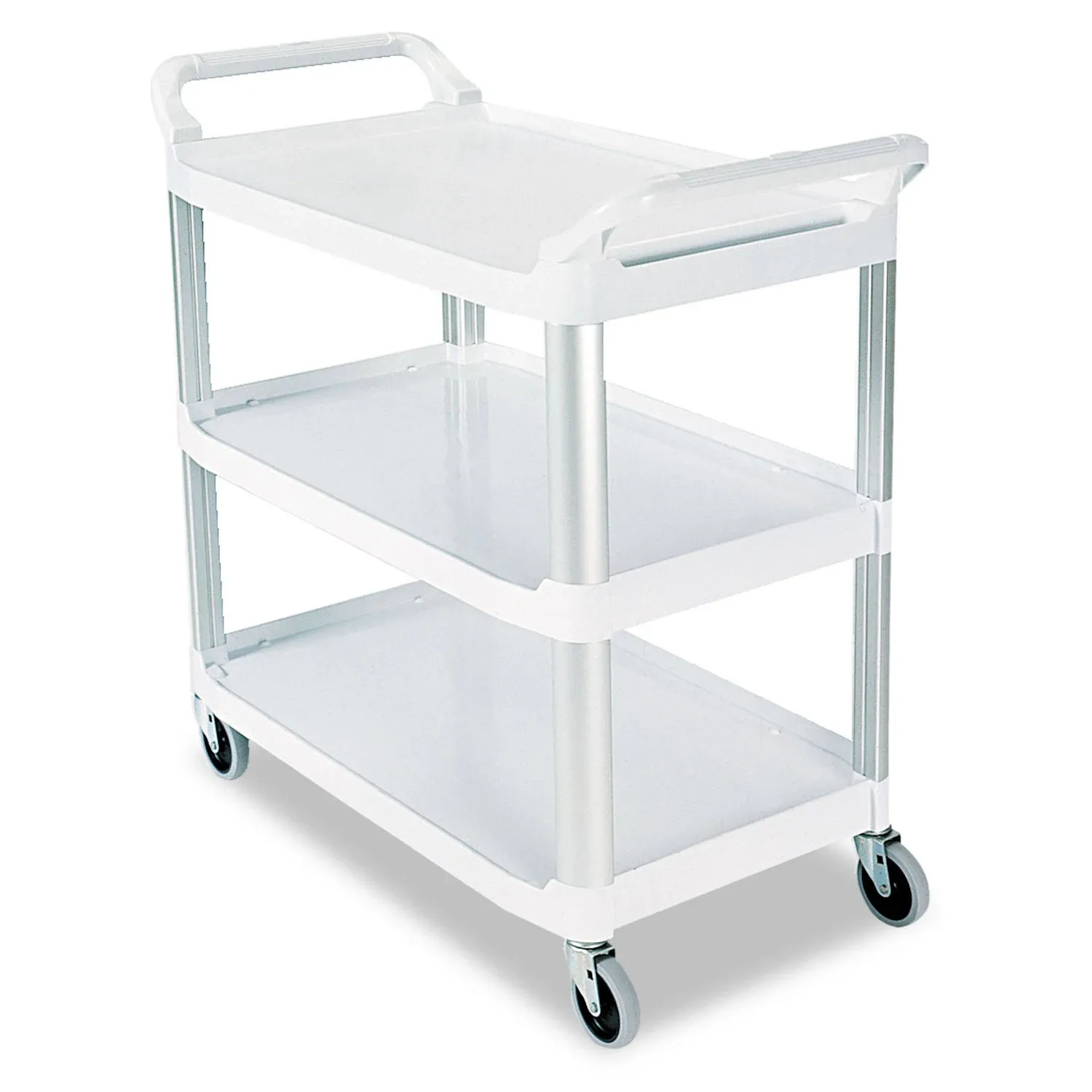 Rubbermaid Commercial Off-White 3-Shelf Open Sided Utility Cart