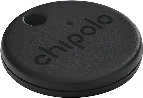 Chipolo One Spot - Key Finder, Bluetooth Tracker for Keys, Bag - Works with The Apple Find My App (Only for iOS) (Almost Black)