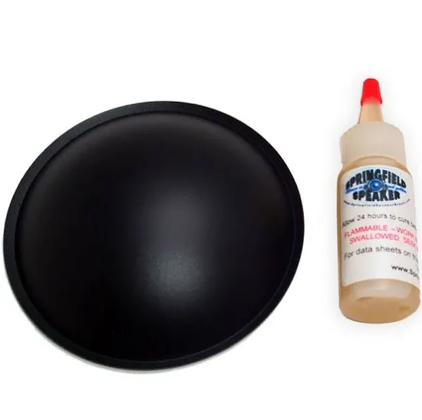 4.5" Poly Dome Speaker/Subwoofer Dust Cap Kit - with Adhesive - Compatible with Voice Coils up to 3" in Diameter