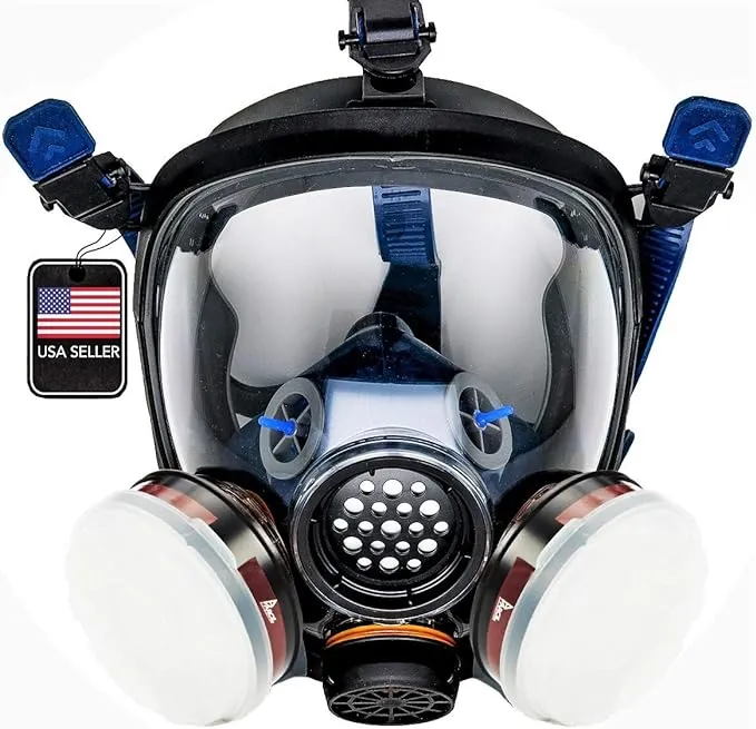 Parcil Distribution Gas Mask Survival Nuclear and Chemical Full Face Respirator - Organic Vapor & Particulate - CE Tested