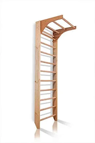 Cleverwood Wooden Swedish Ladder Stall Bars Set for Physical Therapy & Gymnastics ...