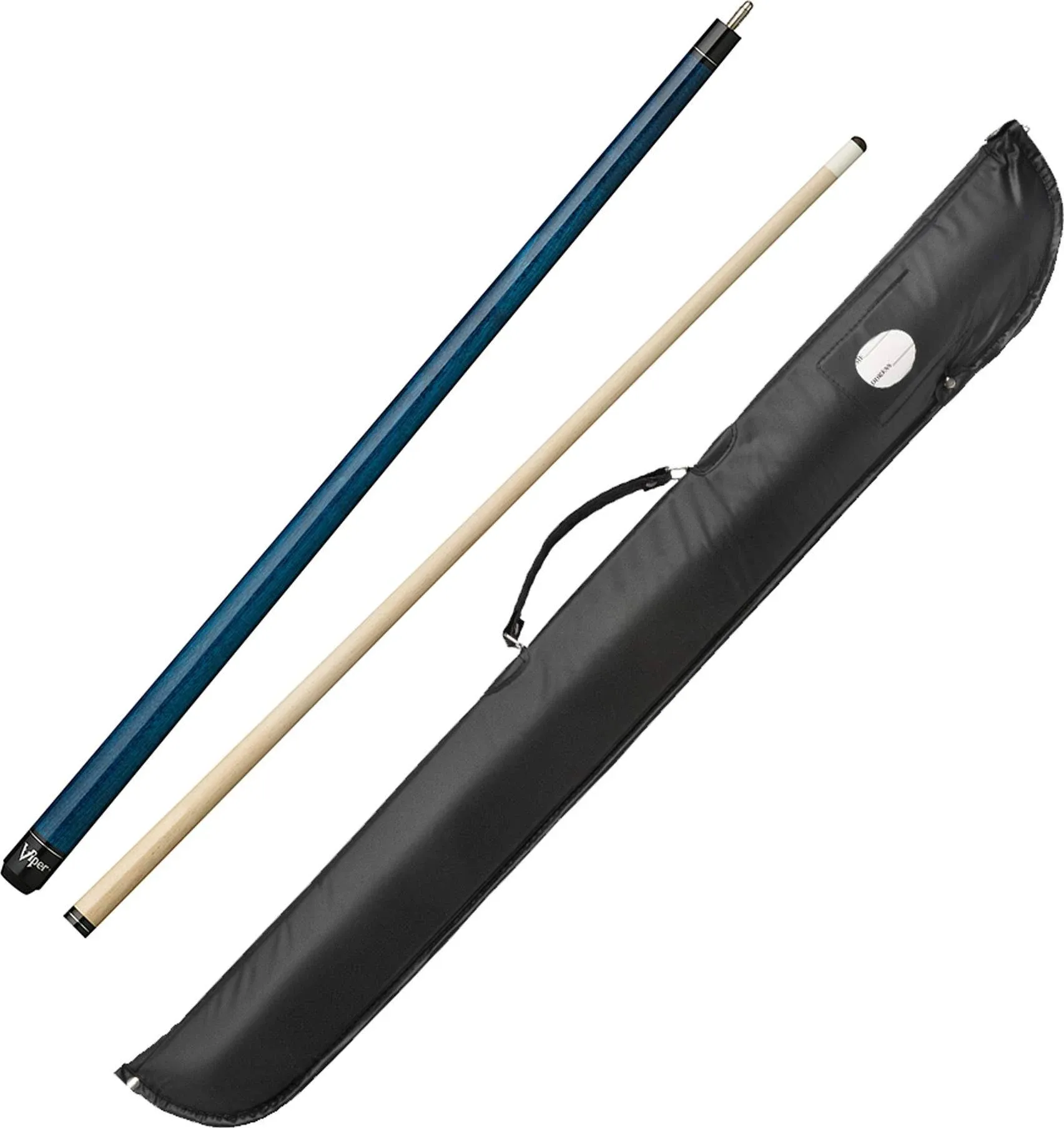 Viper Elite Series Blue Unwrapped Cue and Casemaster Cono Case