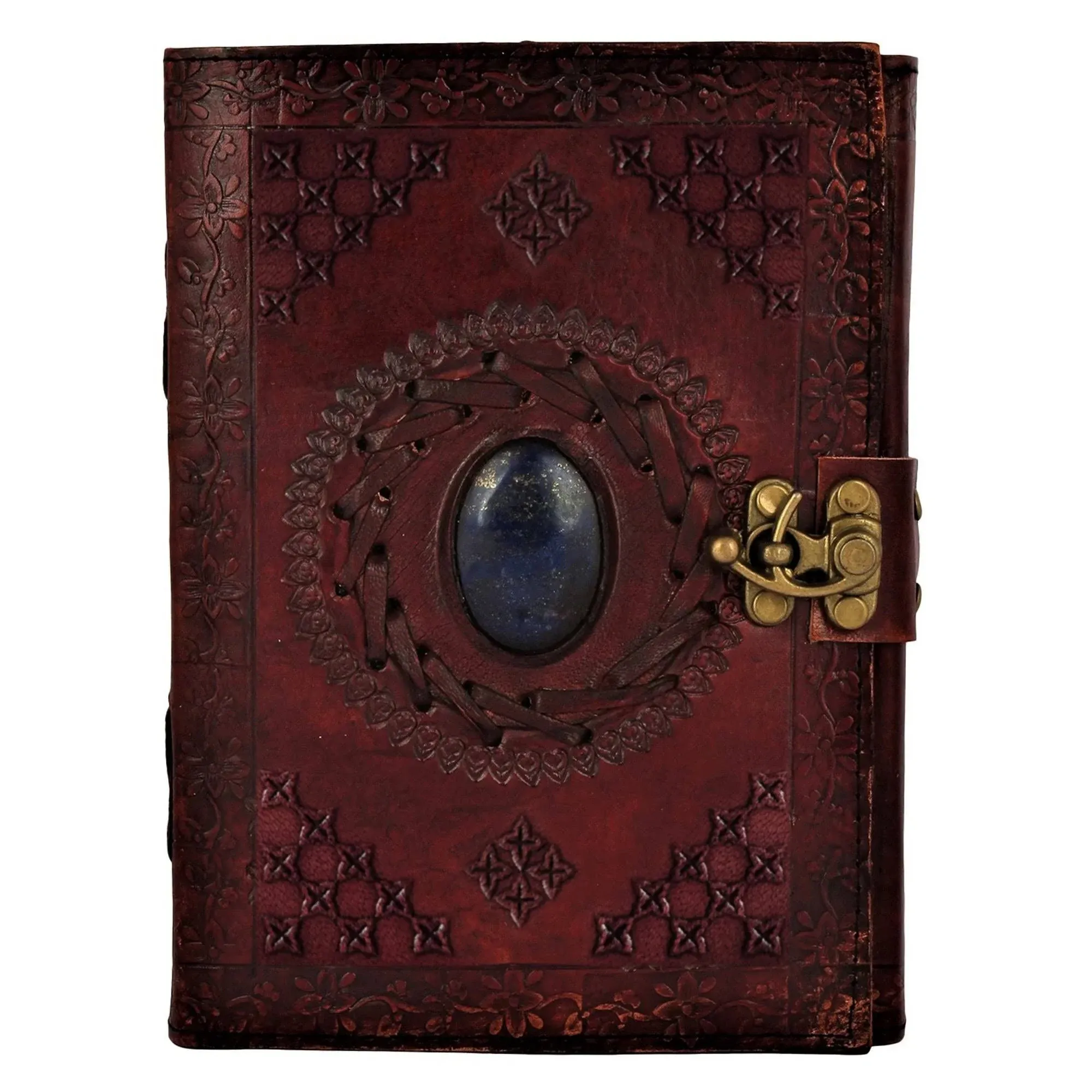 Leather Journal with Semi- Precious Stone and Buckle Closure