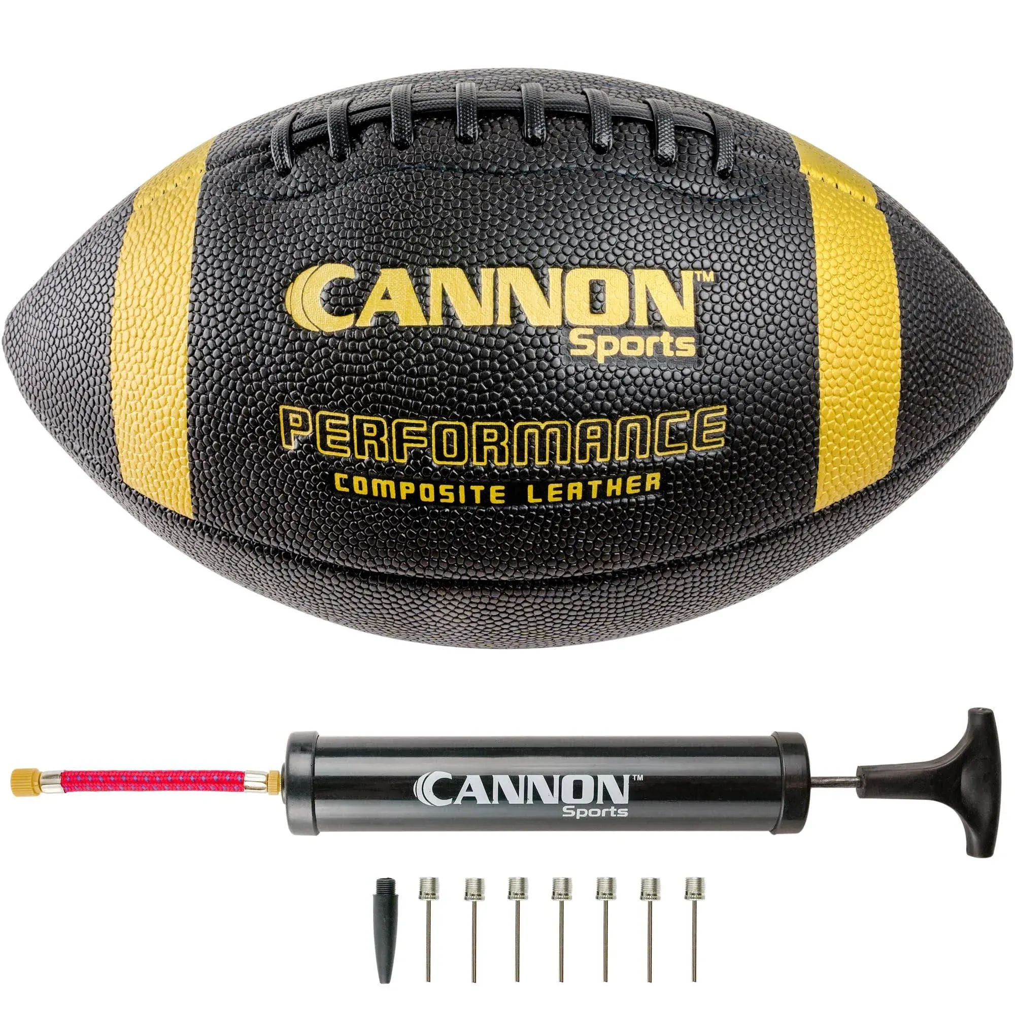 Cannon Sports Leather Composite Official Size Football Indoor and Outdoor with Ball Pump