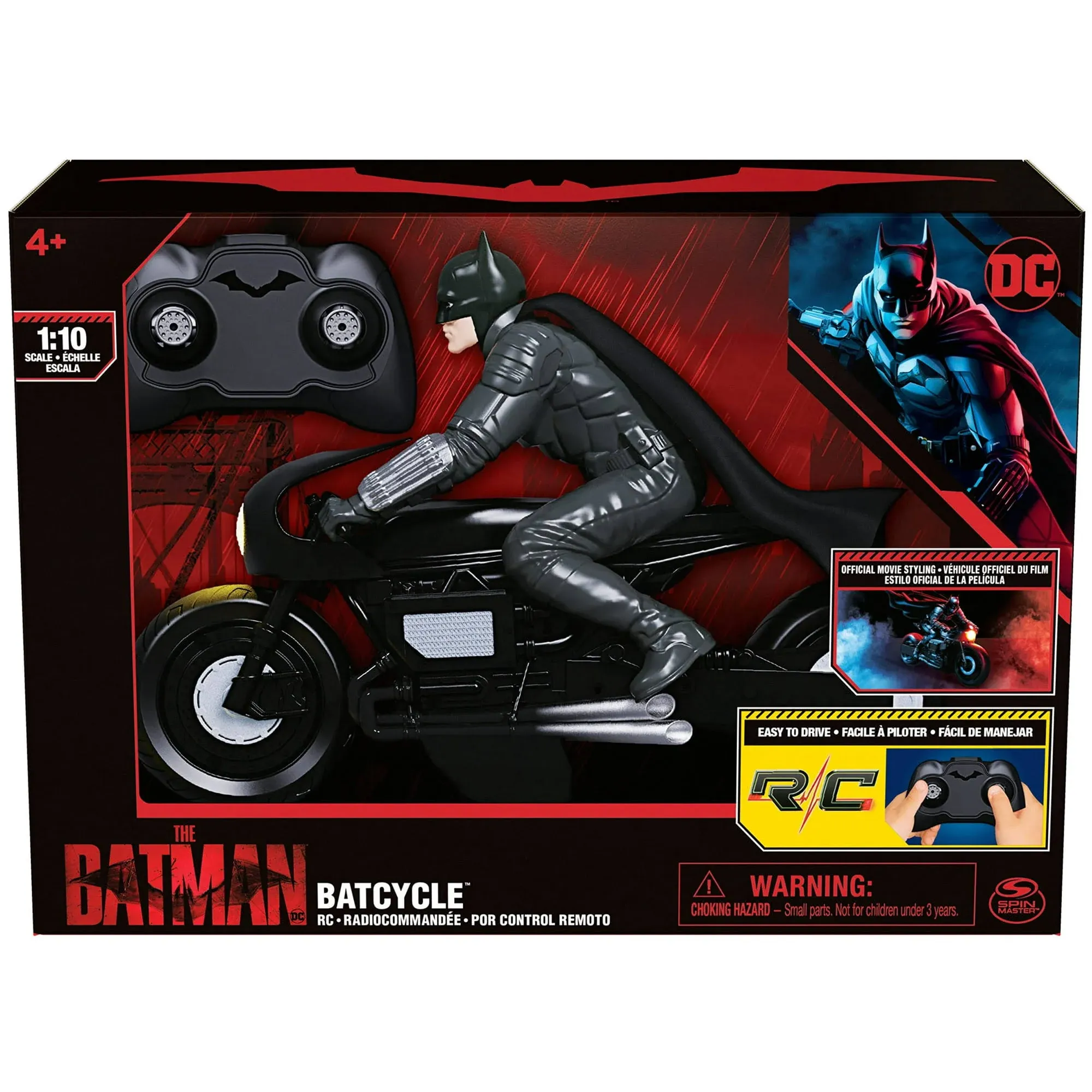 DC Comics - The Batman Batcycle RC Car with Action Figure Official Movie Style