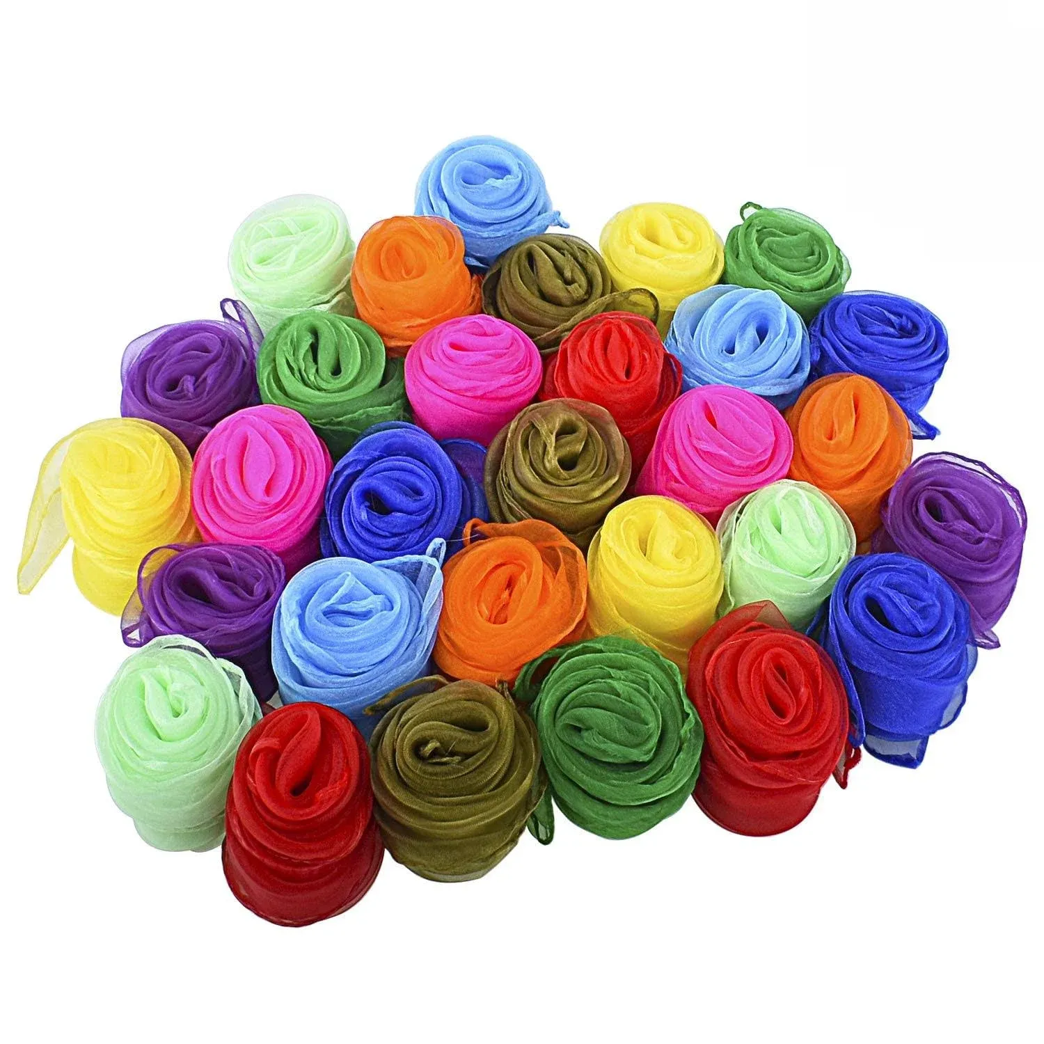 Blovec 30 Pcs Juggling Scarves for Kids, Square Dance Scarf Magic Movement ...