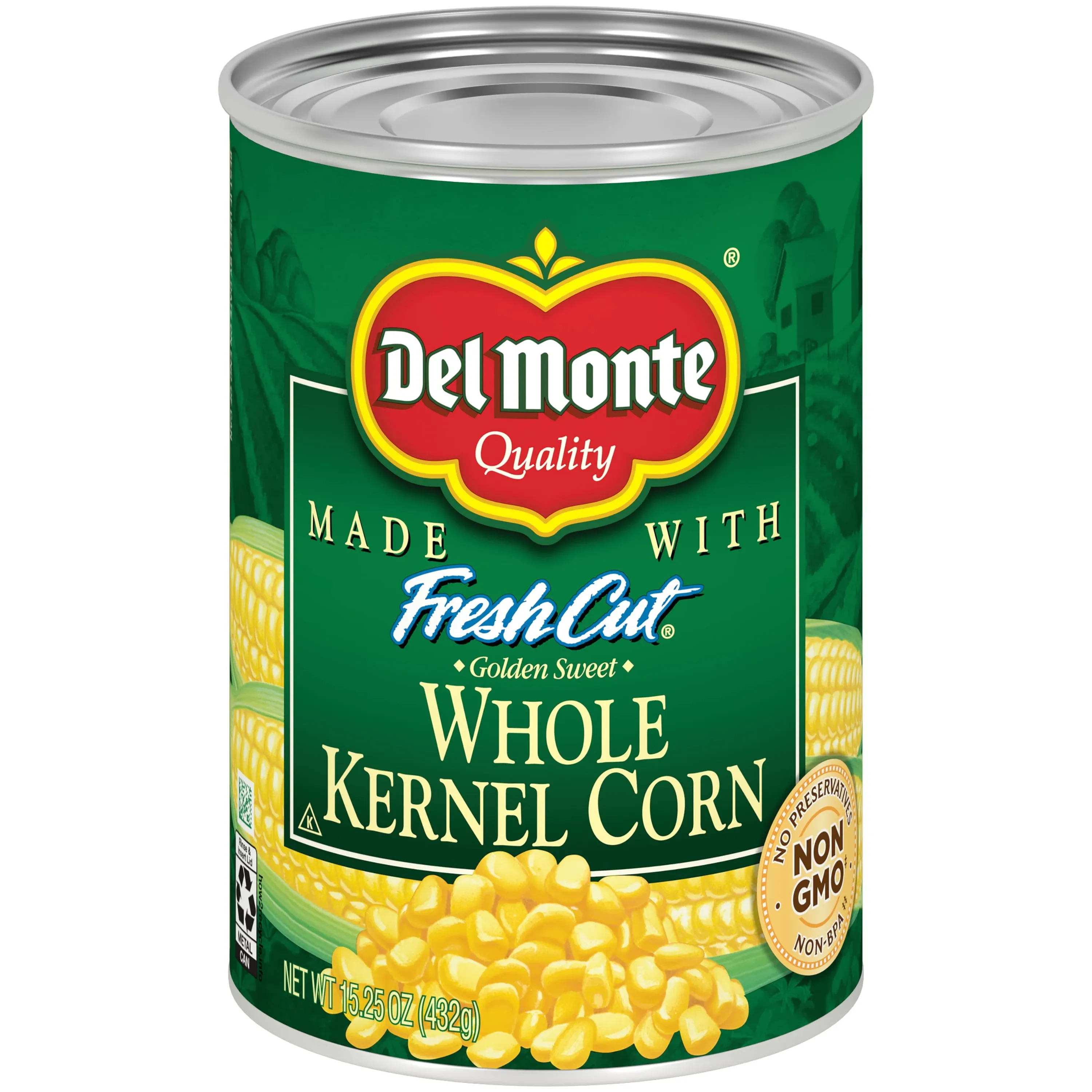 Del Monte Fresh Cut Golden Sweet Whole Kernel Corn 15.25 oz. Pull-Top Can