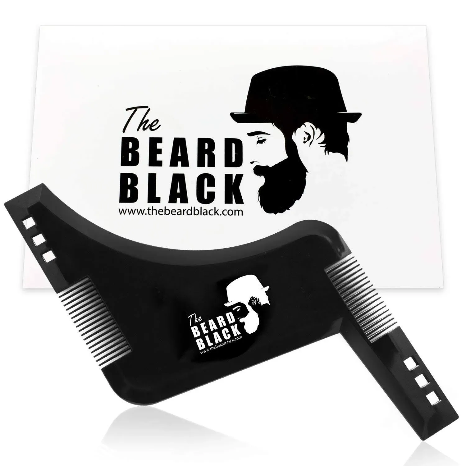 The BEARD BLACK Beard Shaping & Styling Tool with Inbuilt Comb, Perfect for Line Up & Edging, Use with Beard Trimmer or Razor